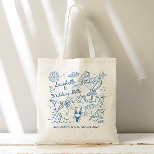 Bolsa Tote Conchas sinos de casamento presentes de madrinhas 