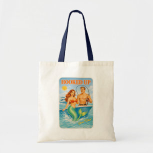 Bolsa Tote Conectado Pesca Pin-Up Sereia Divertida Praia Retr