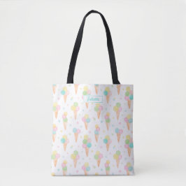 Bolsa Tote Cones de ícecream aquarelas em cores pastosas