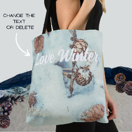 Bolsa Tote Cones largos na neve azul fresca