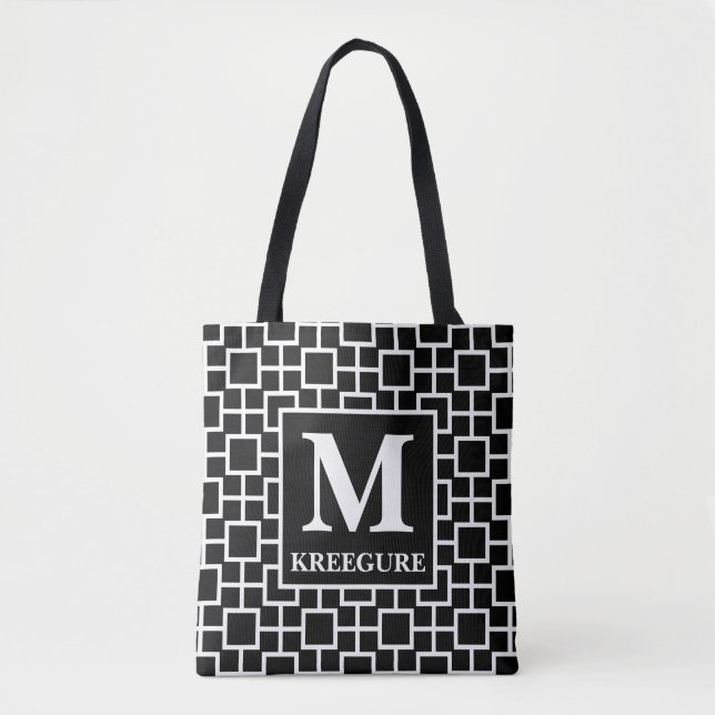 Bolsa Tote Conexão Quadrada BW Série Clássica Monograma (Frente)