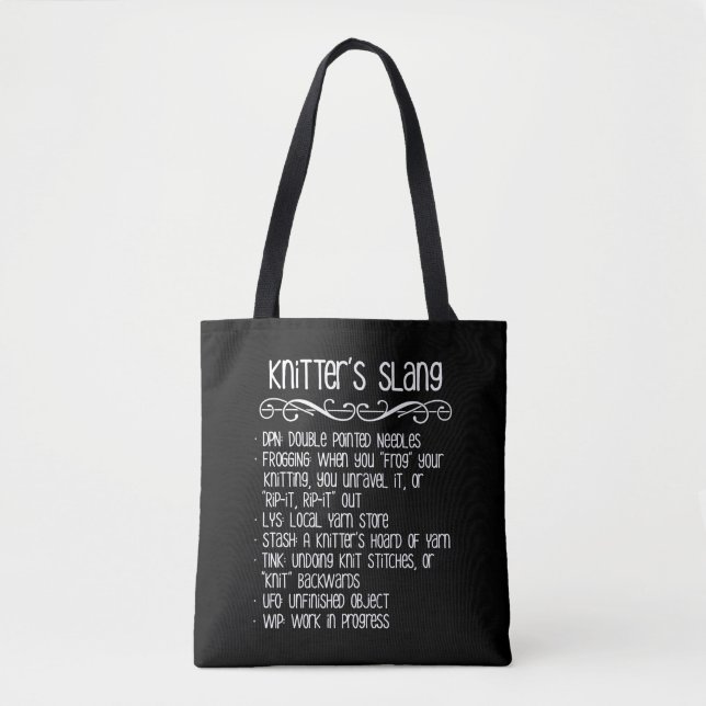 Bolsa Tote Confecção de malhas engraçada do calão do Knitter (Frente)