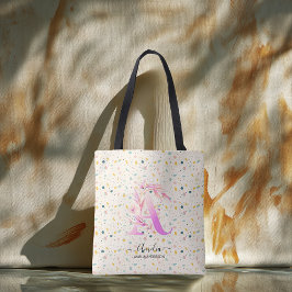 Bolsa Tote Confetes de Monograma Floral Divertido de Amelia -
