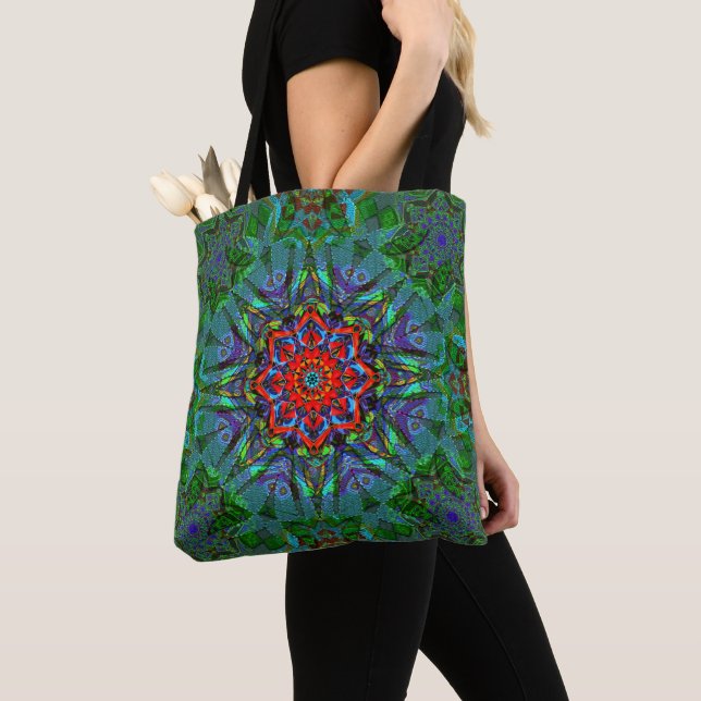 Bolsa Tote Confianza têxtil textura mandala (Close Up)