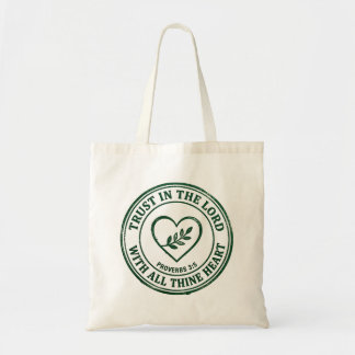 Bolsa Tote Confie no Senhor Provérbios 3:5 Carimbo de Tinta V