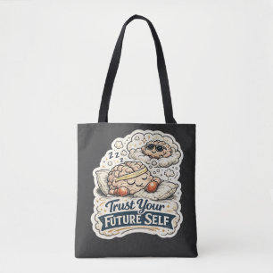 Bolsa Tote Confie no seu eu futuro Esqueleto Gráfico Camiseta