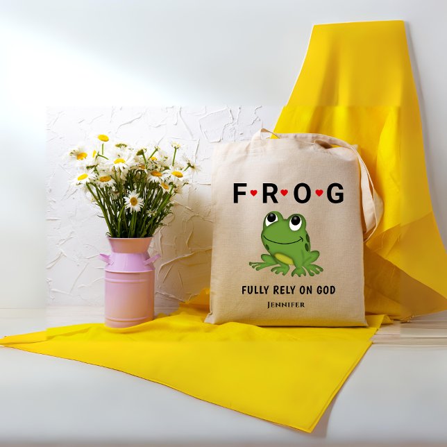 Bolsa Tote Confie Totalmente em Deus Personalizado (Criador carregado)