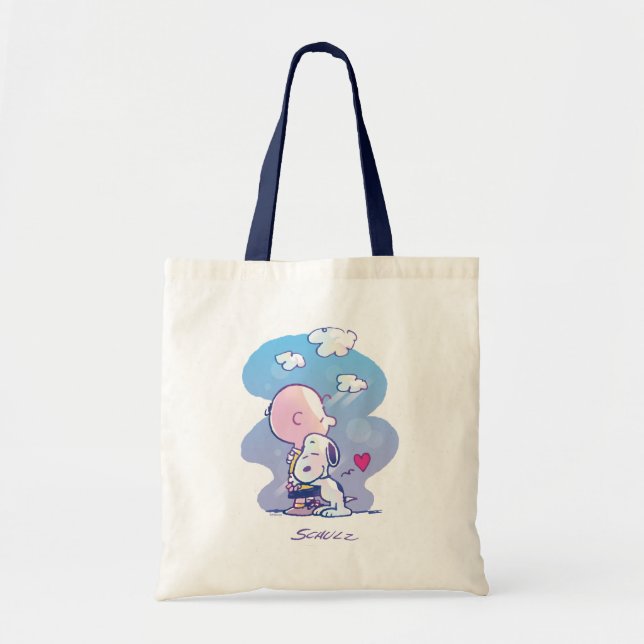 Bolsa Tote Conforto e segurança | Charlie & Snoopy Hug (Frente)