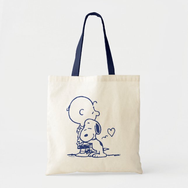 Bolsa Tote Conforto e segurança | Charlie & Snoopy Hug (Frente)