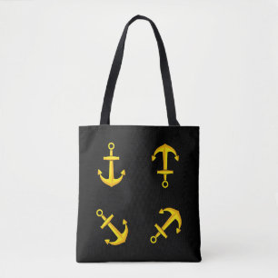 Bolsa Tote Conjunto de Âncoras do Ouro de desenho