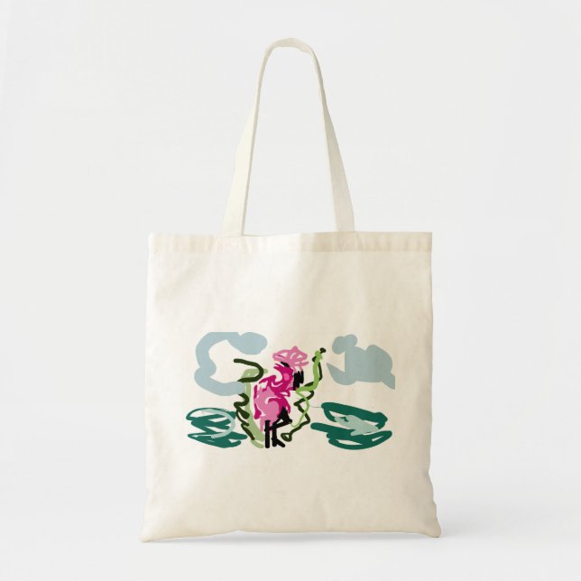 Bolsa Tote Conjunto de flamingo rosa (Frente)