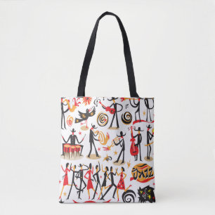 Bolsa Tote Conjunto de ícones de Jazz: fundo branco isolado