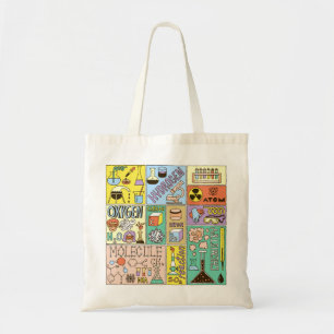 Bolsa Tote Conjunto de Ilustração de Vintage de Química Scien
