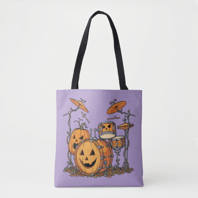 Bolsa Tote Conjunto de Tambores de Abóbora de Halloween (Frente)