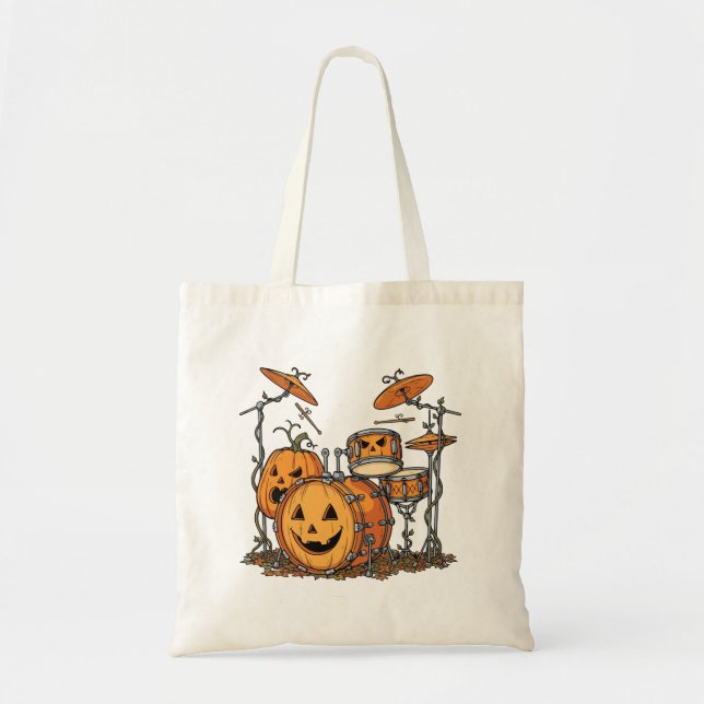 Bolsa Tote Conjunto de Tambores de Abóbora de Halloween (Frente)
