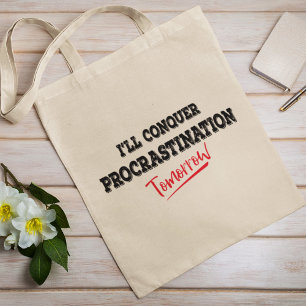Bolsa Tote Conquistarei a procrastinação amanhã