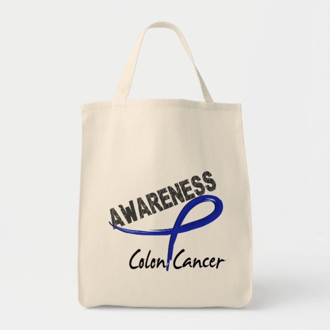 Bolsa Tote Consciência 3 do cancro do cólon (Frente)