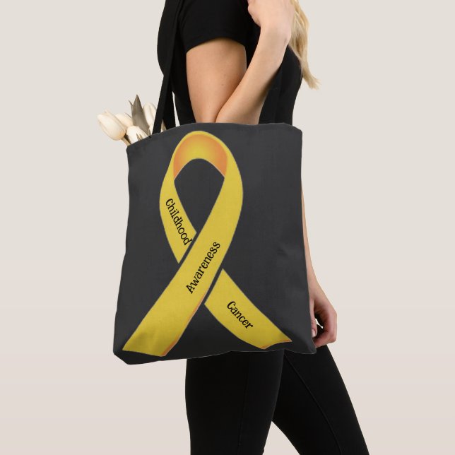 Bolsa Tote Consciência do Cancer infantil (Close Up)