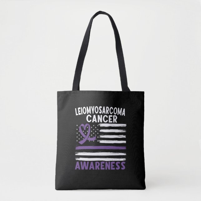 Bolsa Tote Consciência do Cancer Leiomiosarcoma (Frente)