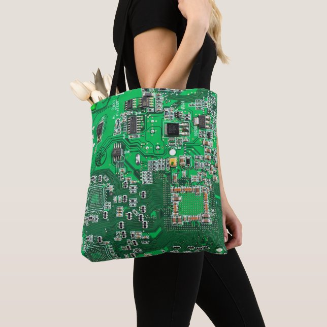 Bolsa Tote Conselho do Circuito do Conjunto PCB Verde do Circ (Close Up)