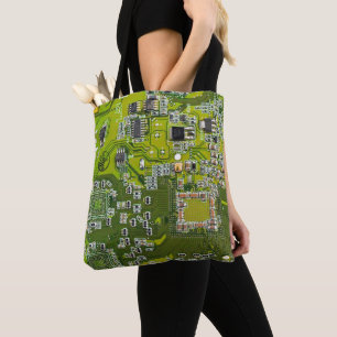 Bolsa Tote Conselho do circuito do Geek do computador - Verde