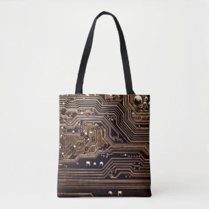 Bolsa Tote conselho do circuito do ouro. Hardware eletrônico