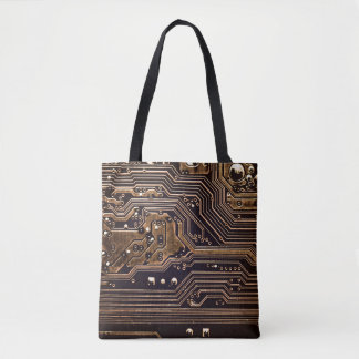 Bolsa Tote conselho do circuito do ouro. Hardware eletrônico