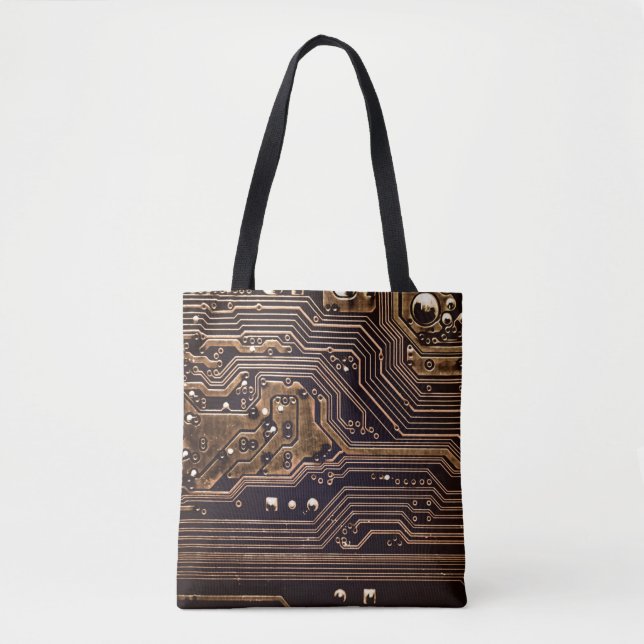 Bolsa Tote conselho do circuito do ouro. Hardware eletrônico (Frente)