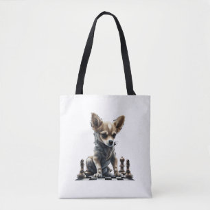 Bolsa Tote Conselho do jogador de xadrez Chihuahua Chess Quee