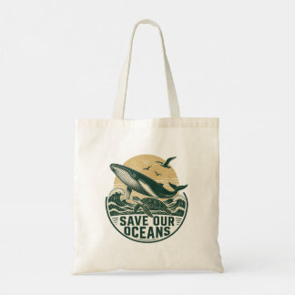 Bolsa Tote Conservação Ambiental Salve Nossos Oceanos 