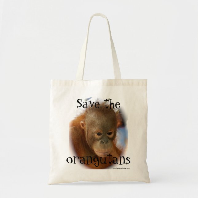 Bolsa Tote Conservação dos animais selvagens do orangotango (Frente)