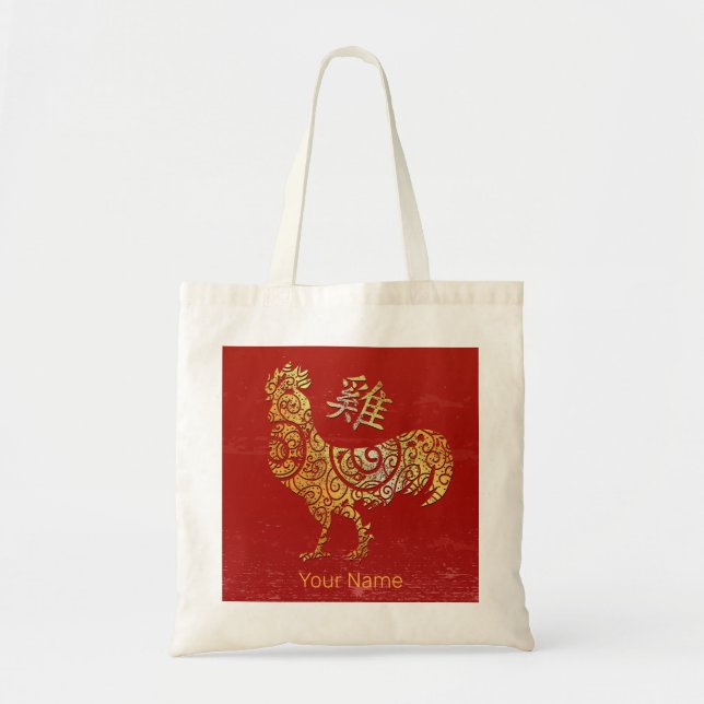 Bolsa Tote Constelação de Rooster Chinês do Horoscópio Zodiac (Frente)