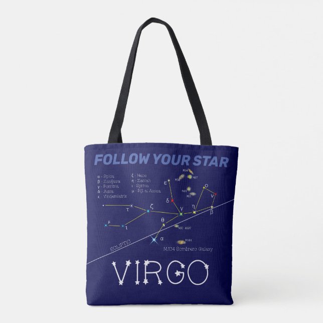 Bolsa Tote Constelação Zodiac Virgo (Verso)
