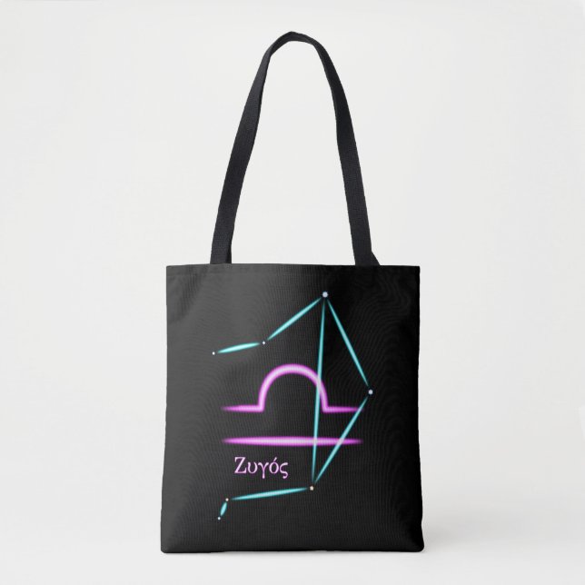 Bolsa Tote Constelação Zodíaco Libra (Frente)