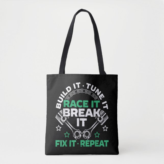 Bolsa Tote Construa Ajuste Corra Quebre Conserte Repita Mo (Frente)