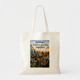 Bolsa Tote Construindo um Mundo Melhor Juntos