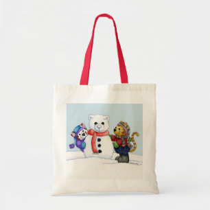 Bolsa Tote Construindo um saco do gato da neve