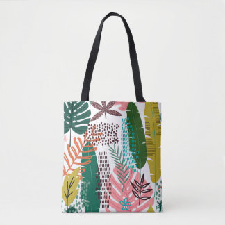 Bolsa Tote Contexto tropical sem costura com Monstera