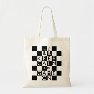 Bolsa Tote CONTINUE CALMA E JOGO - Xadrez
