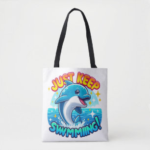 Bolsa Tote Continue nadando golfinho