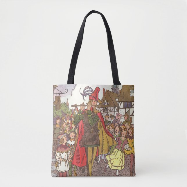 Bolsa Tote Conto de Fadas Clássico Flautista Mágico de Hameli (Frente)
