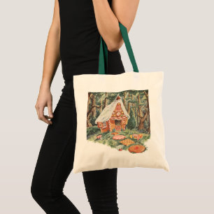 Bolsa Tote Conto de fadas do vintage, Hansel e casa dos doces