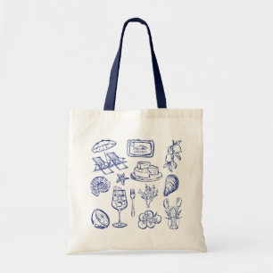 Bolsa Tote Contorno da Vida Mediterrânica