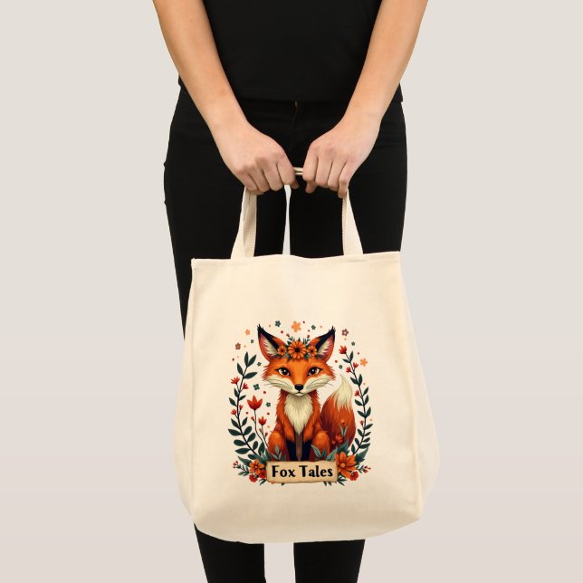 Bolsa Tote Contos da Raposa Boho Animais da Floresta (Frente (produto))