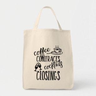 Bolsa Tote Contratos de Café Cocktails Correio de Closings