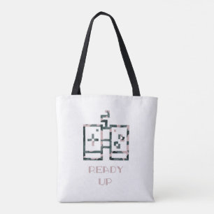 Bolsa Tote Controle de Jogo Camuflado Rosa Ready Up Gamer