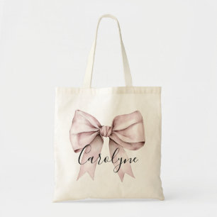 Bolsa Tote Convidada de casamento com laço rosa Personalizado