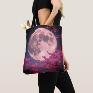 Bolsa Tote Convite à Lua Cheia e à Cereja - Elegante