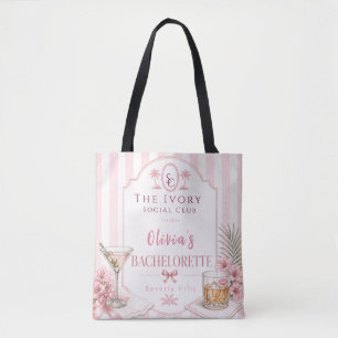Bolsa Tote Convite de despedida de solteira rosa Lux personal