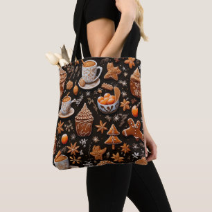 BOLSA TOTE COOKES DE GINGERBREAD DE CHRISTMAS DE LARANJA DE T